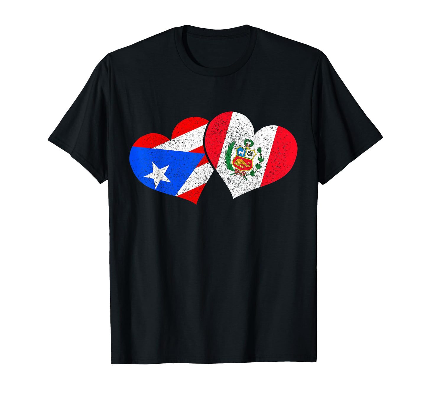 Puerto Rico & Peru Pride Heritage Puerto Rican Peru Flag T-Shirt