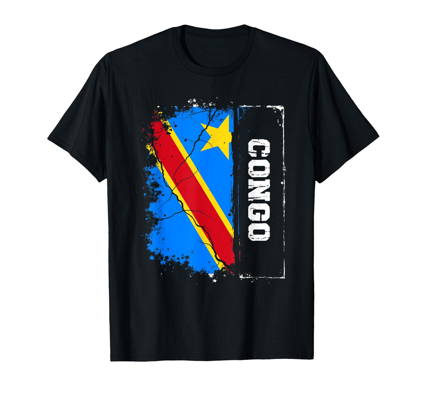 Retro Patriotic Congolese Flag Congo T-Shirt