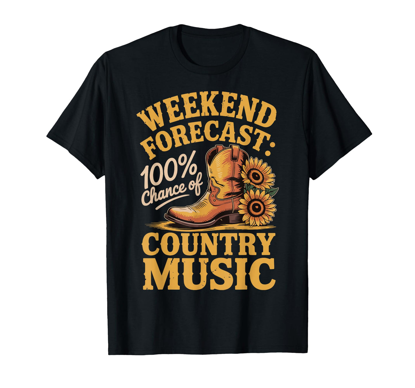 Weekend Forecast 100% Chance of Country Music T-Shirt