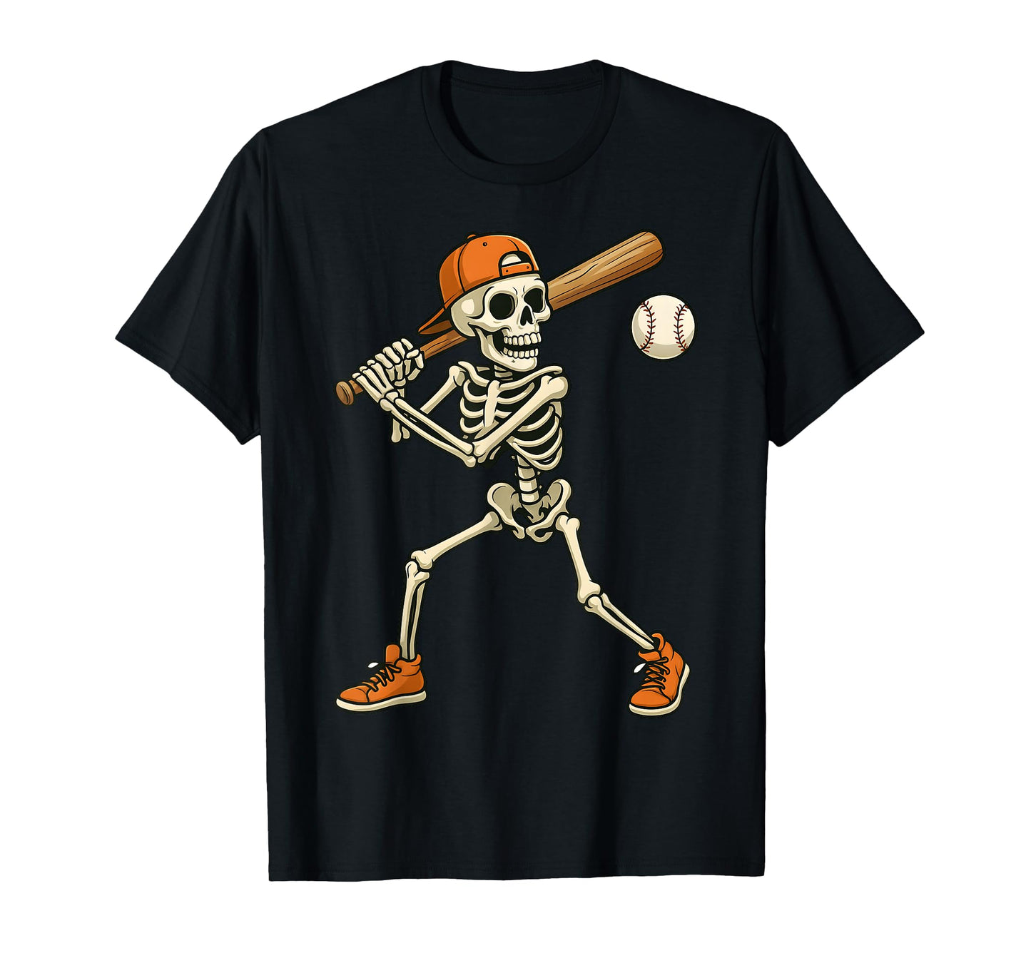 Halloween Skeleton Baseball Costume Funny Men Boys Kids T-Shirt