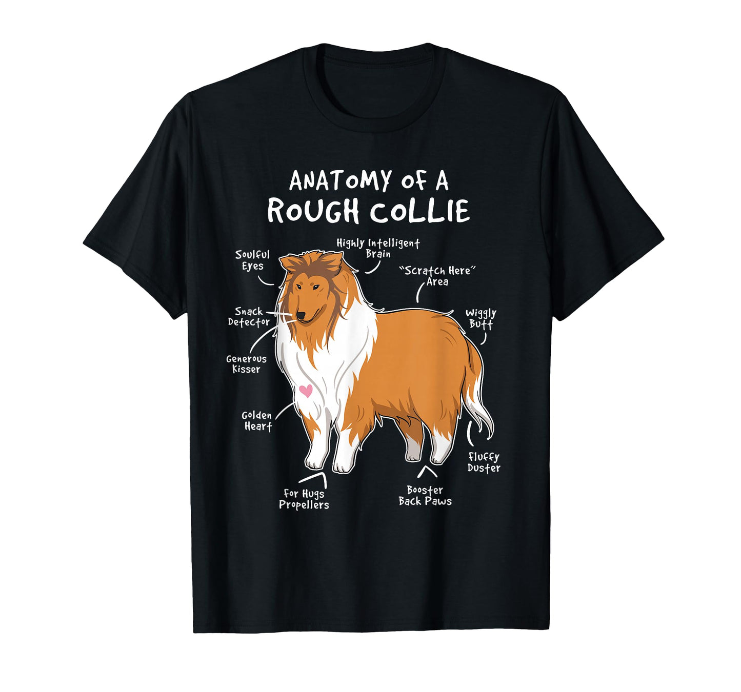 Anatomy of A Rough Collie Funny Dog Puppy Gift T Shirt T-Shirt