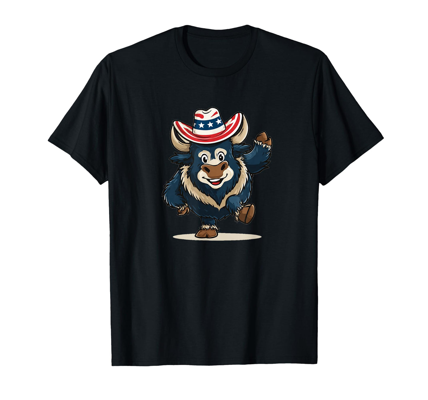 Funny Greeting Bison Costume with Rodeo Hat T-Shirt