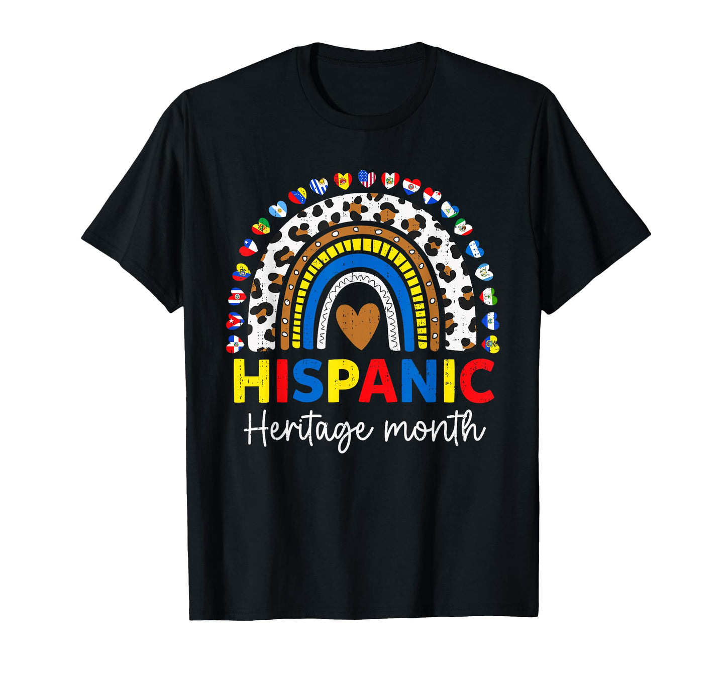 Women Hispanic Heritage Month Rainbow Latino Countries Flags T-Shirt