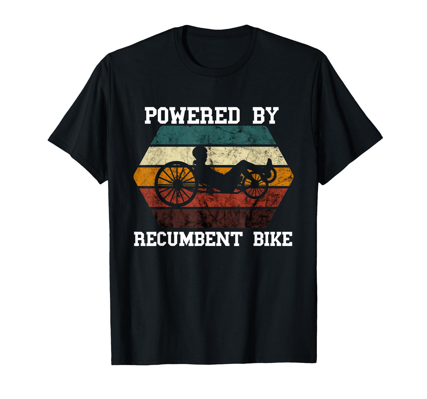 Retro Recumbent Bike Powered By Recumbent Trike Cyclist T-Shirt