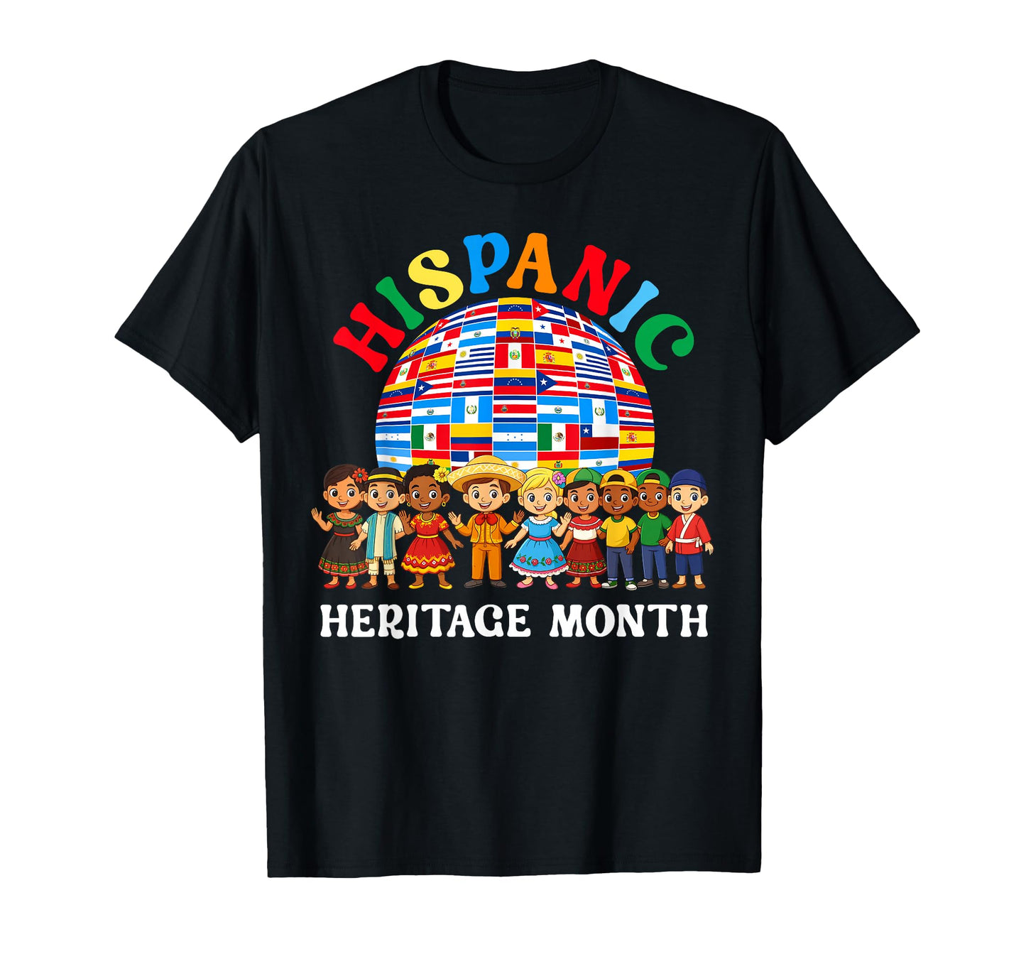 Hispanic Heritage Month All Latin Countries Boys Girls Kids T-Shirt