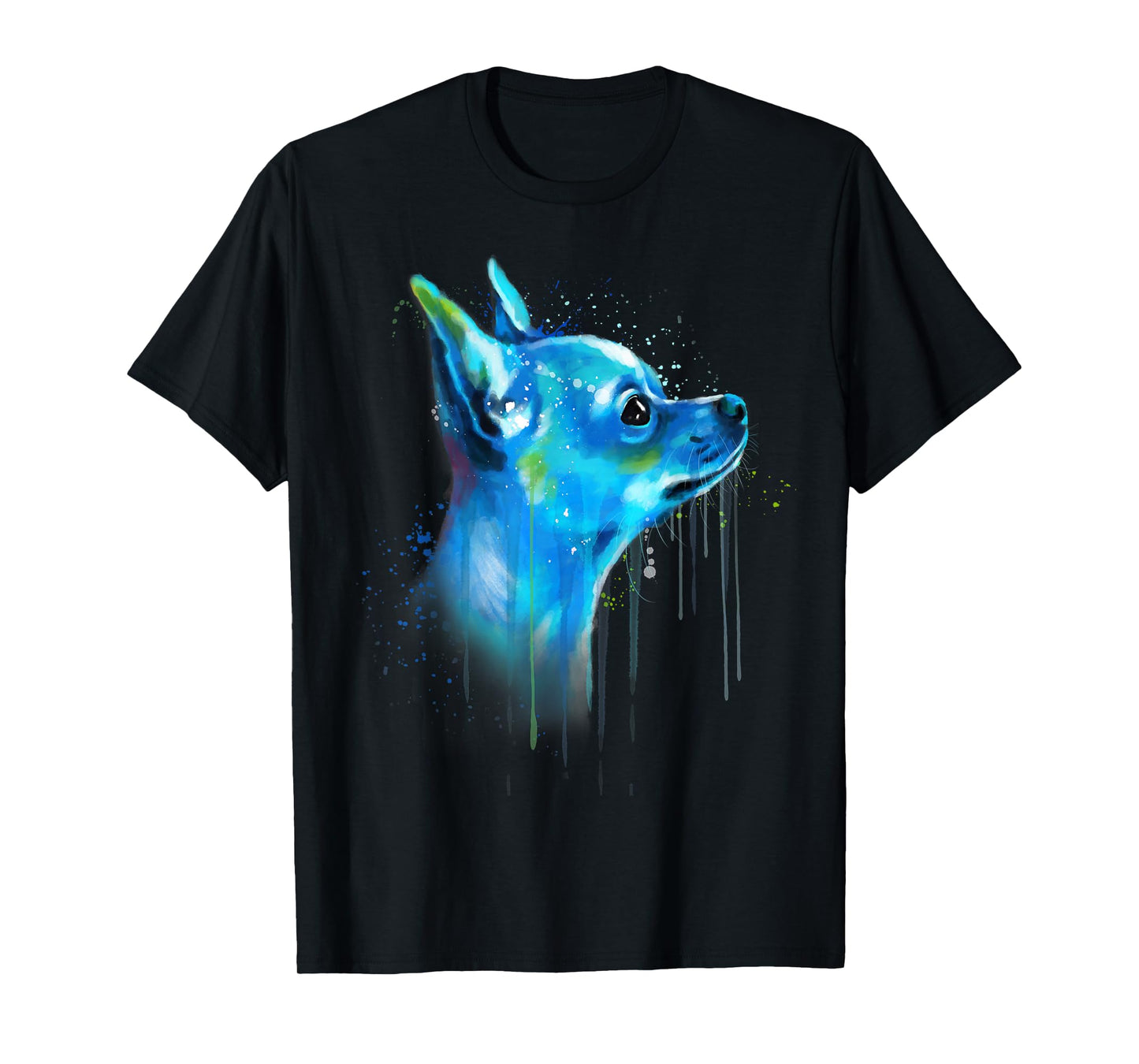 Cute Chihuahua Watercolor Painting Art T-Shirt Small