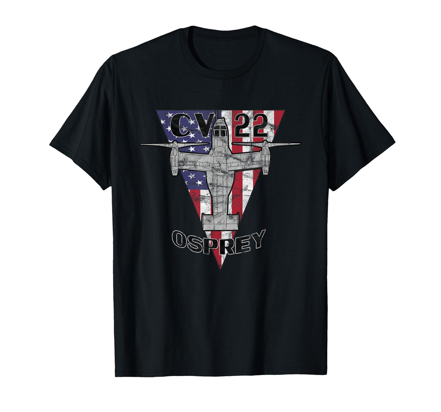 CV-22 Osprey Tilt-Rotor Military Airplane Patriotic Vintage T-Shirt