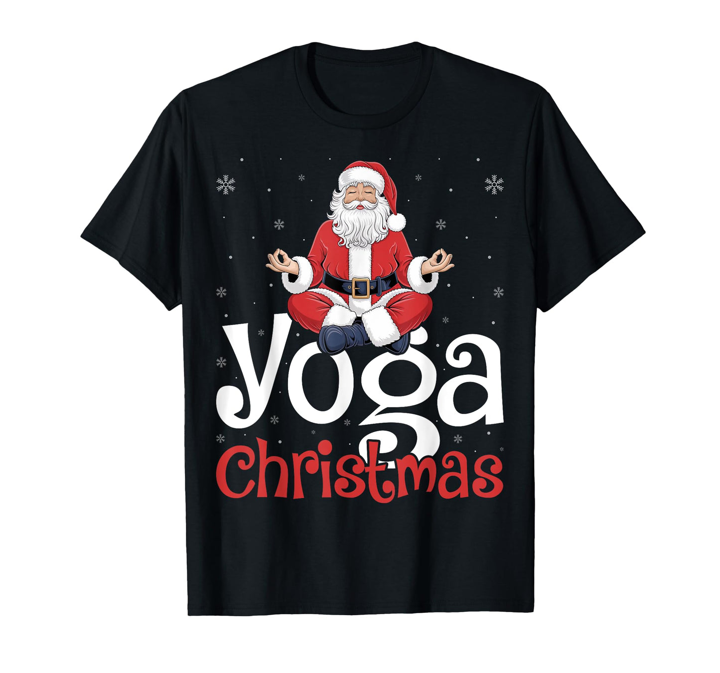 Yoga Christmas Santa Meditation Xmas Winter Holiday T-Shirt