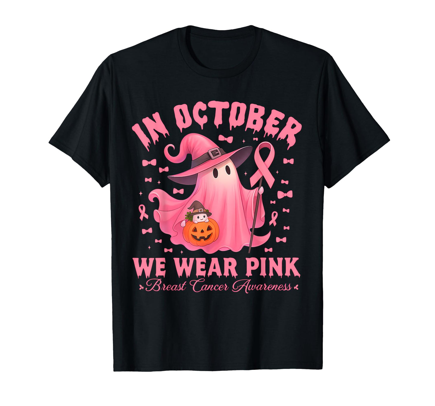 Breast Cancer Awareness Halloween In October We Wear Pink T-Shirt