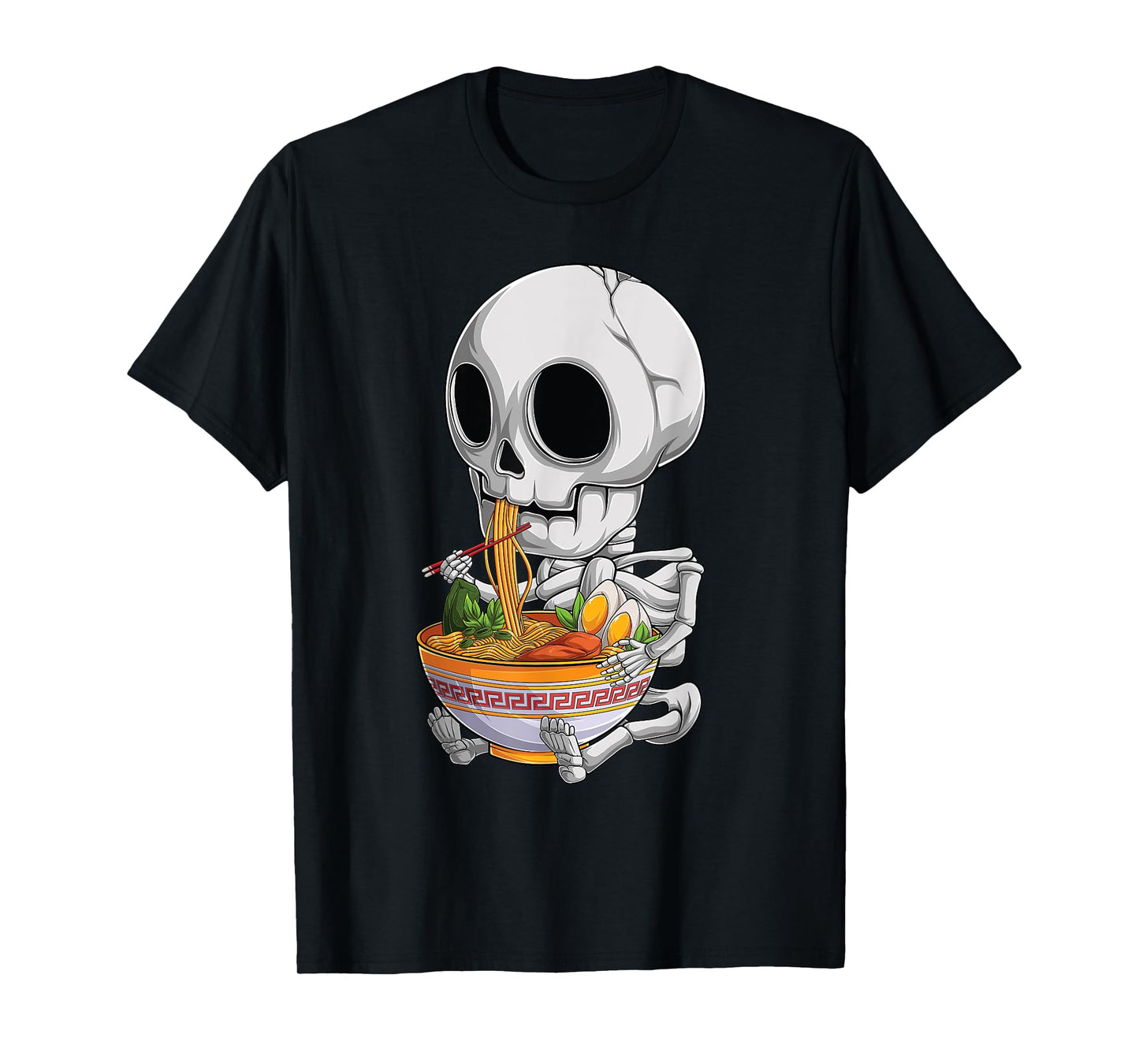 kawaii japanese anime Skeleton Halloween ramen Food Lovers T-Shirt
