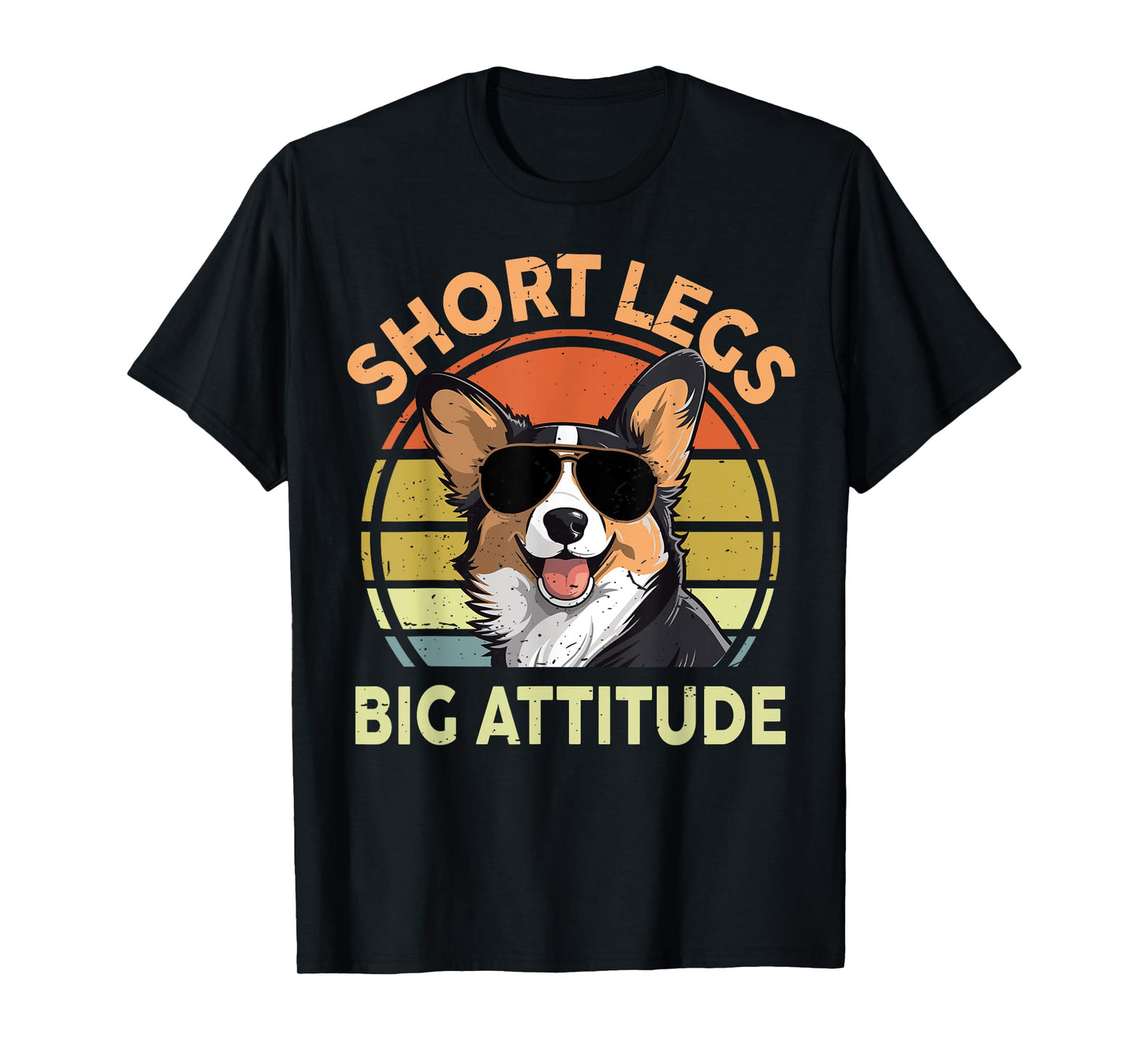 Short Legs Big Attitude Funny Corgi Men Women Dad Mom T-Shirt