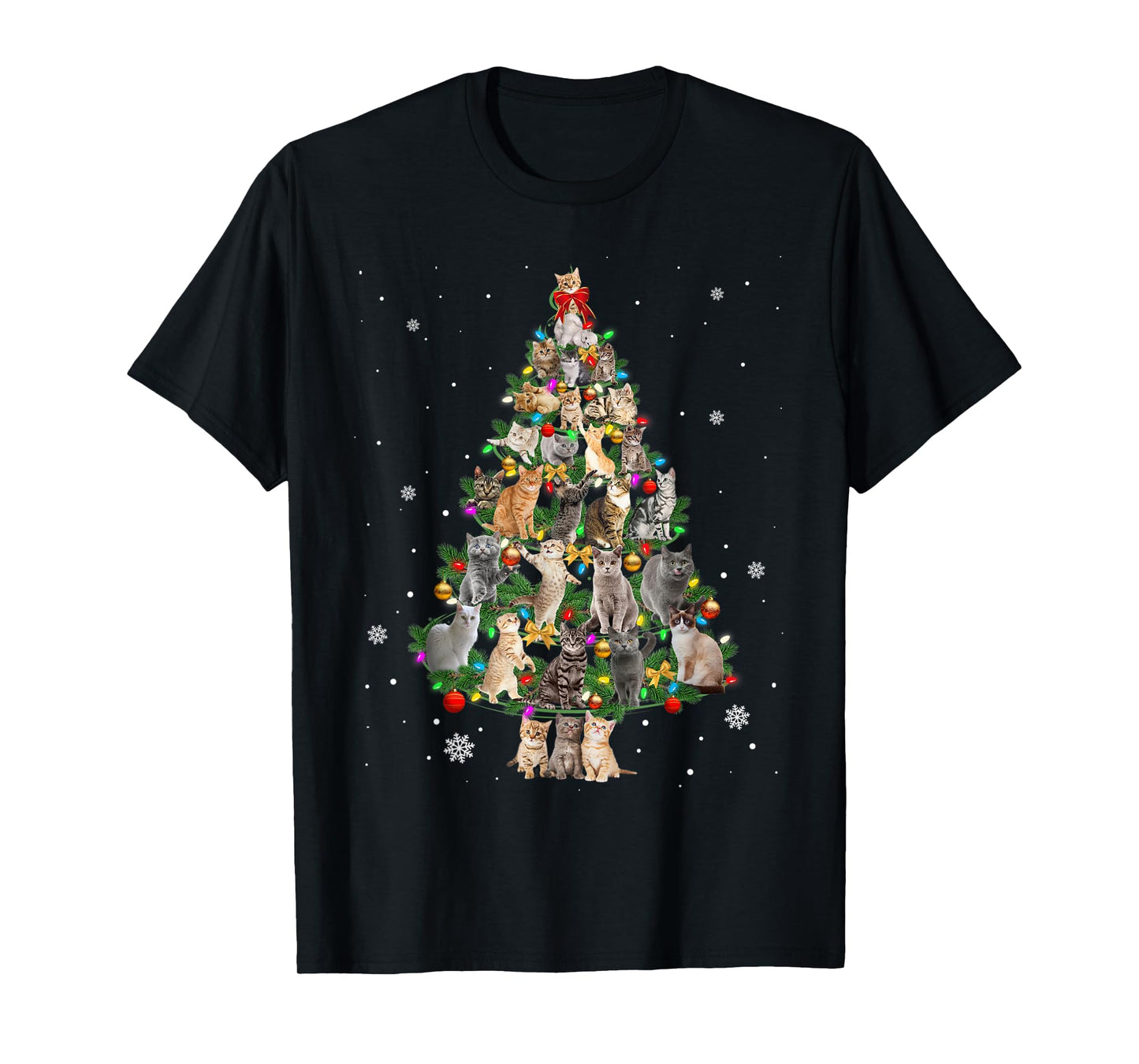 Cat Christmas Funny Meowy Cat Christmas Tree Kitten T-Shirt for Men Women Kids