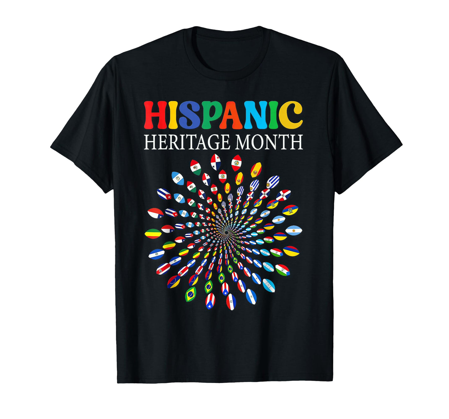 National Hispanic Heritage Month All Latin Countries Flags T-Shirt
