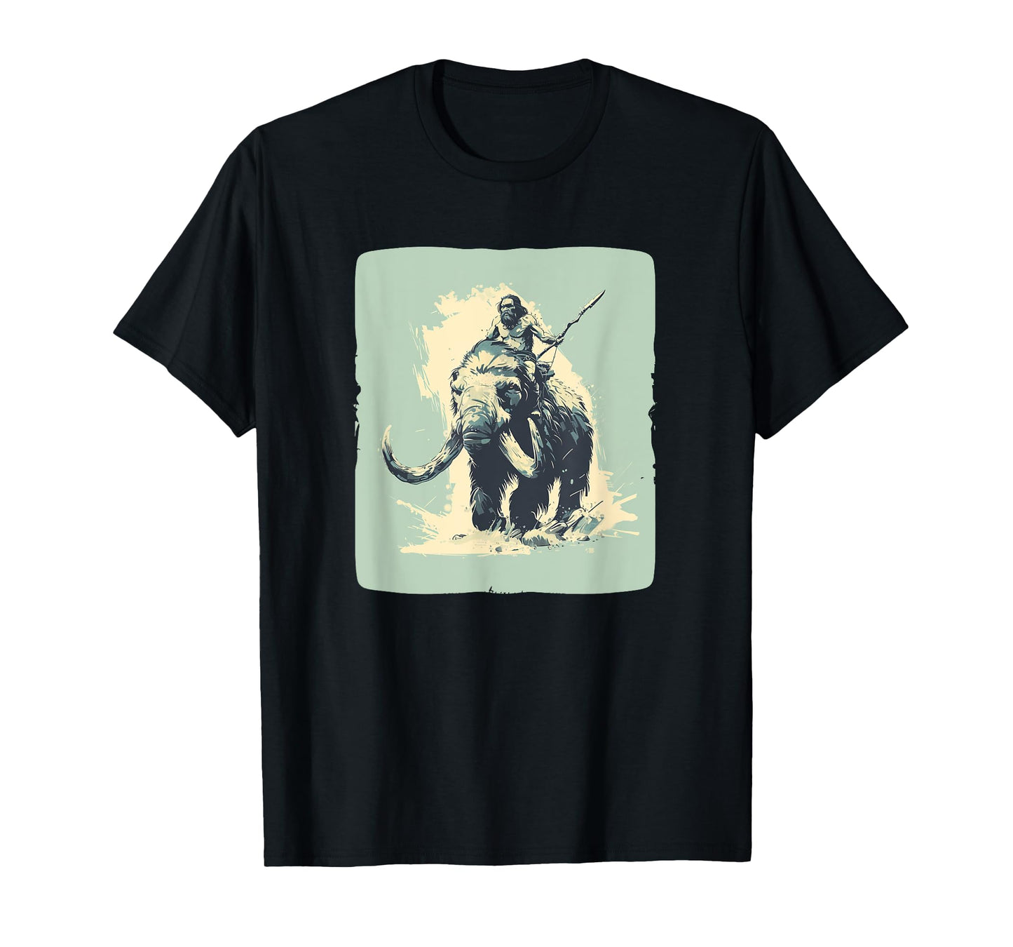 Cool Neanderthal riding Mammoth in cold Colors Costume T-Shirt