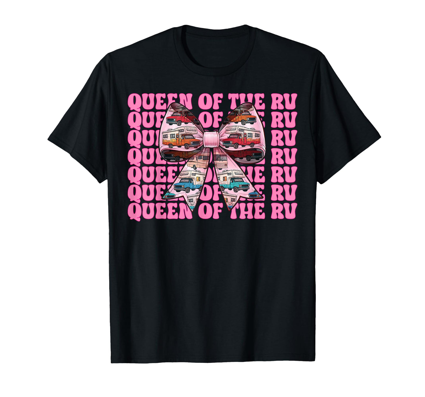 Queen of The Rv Camping Camper Motorhome Girl Mom Coquette T-Shirt
