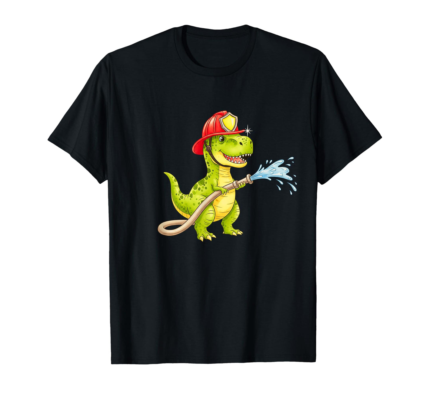 Firefighter Dinosaur Cute Dino Fireman Boys Girls Toddler T-Shirt