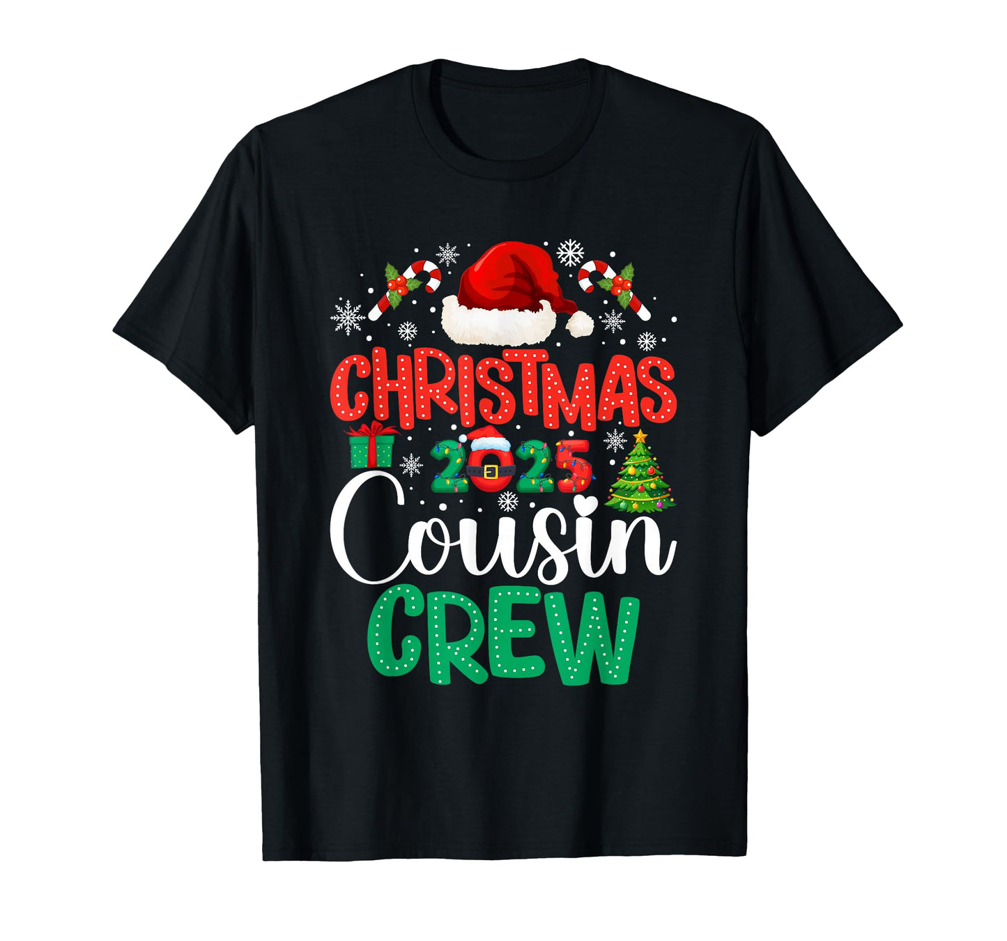Christmas 2025 Cousin Crew Xmas Funny Matching Family Group T-Shirt