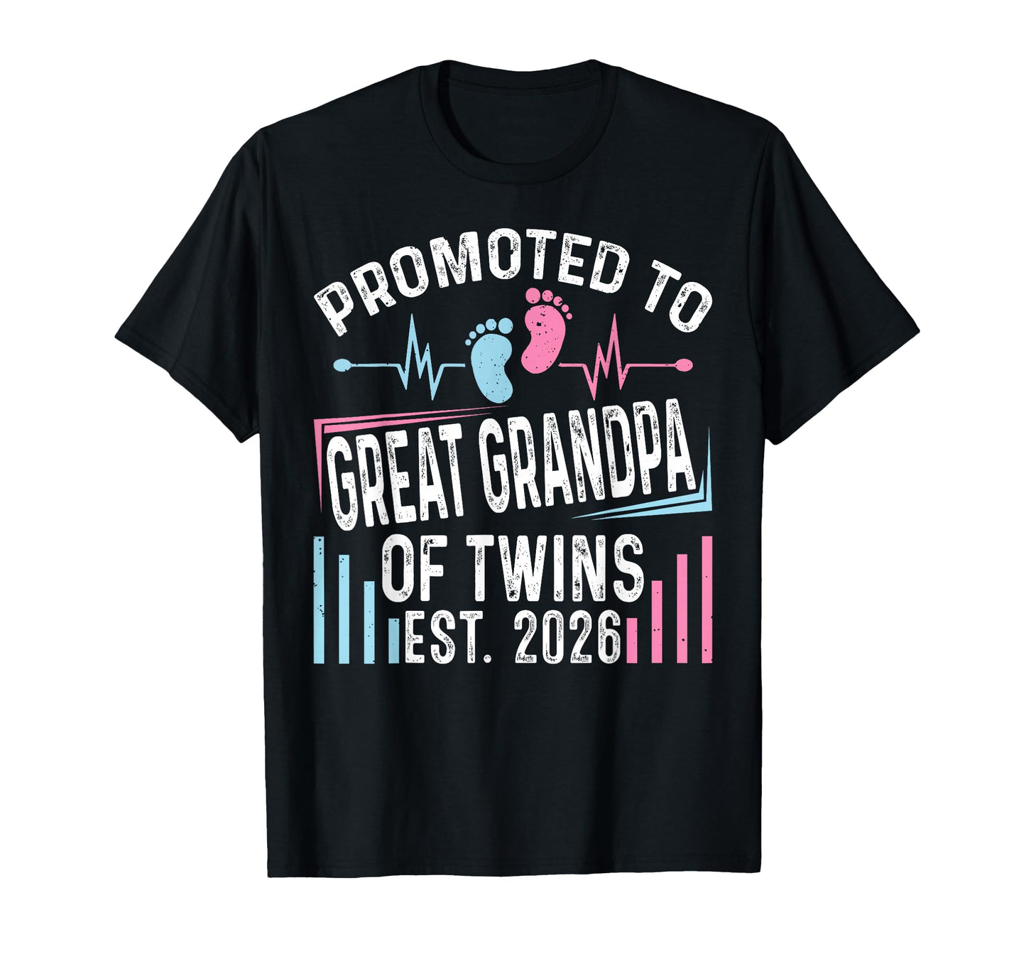 Promoted to Great Grandpa of Twins Est 2026 Baby Shower T-Shirt