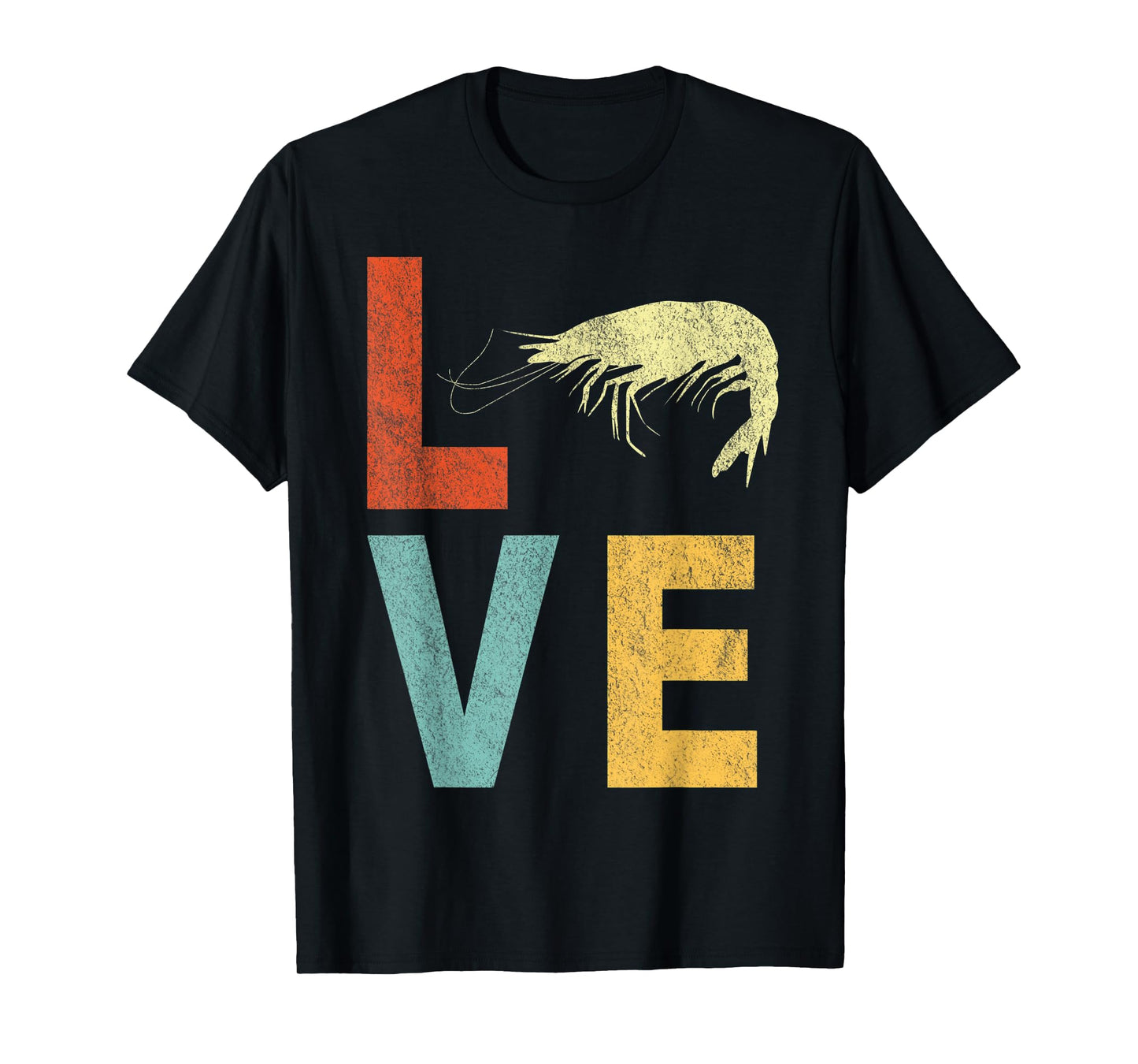 Retro Love Shrimp Lover Funny Shrimp Quote Vintage T-Shirt