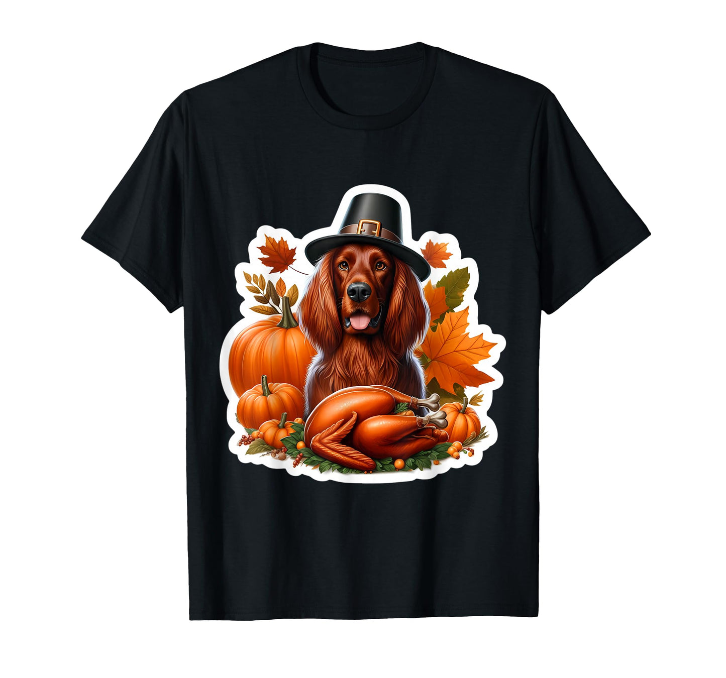 Thanksgiving Irish Setter Dog Owner Lover Funny Turkey Cute T-Shirt