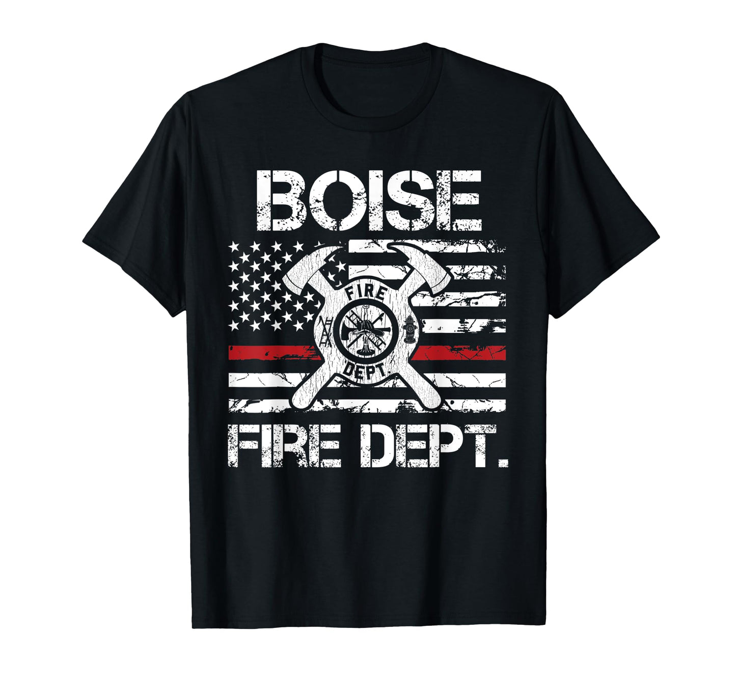 Boise Idaho Fire Department Thin Red Line Logo T-Shirt