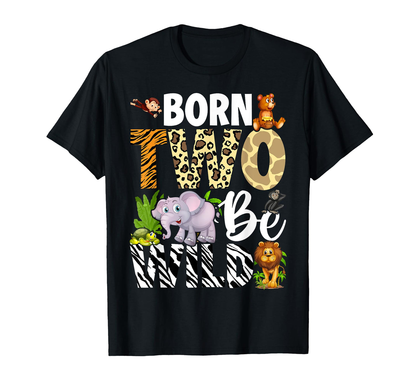 Born Two Be Wild Safari Child 2nd Birthday 2 Year Old T-Shirt