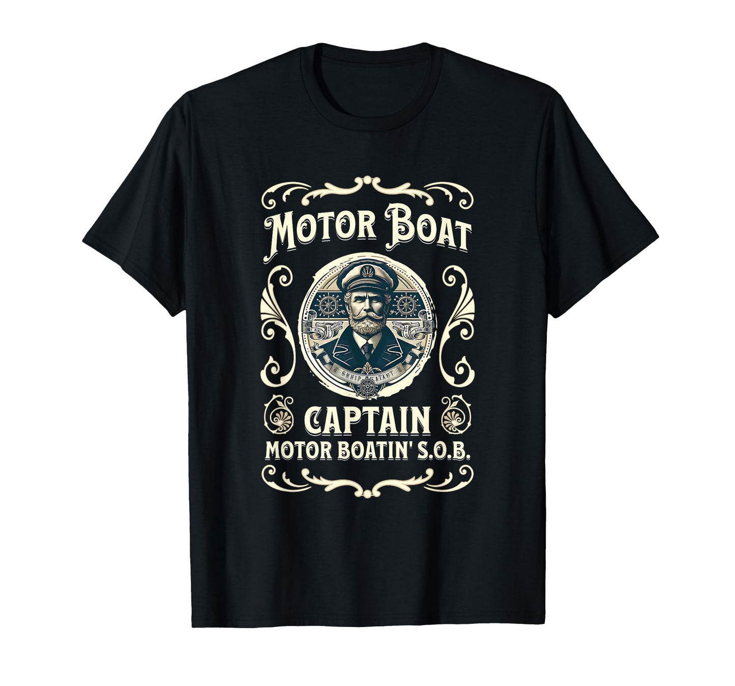 Motor Boat Captain Funny Father's Day Pontoon Boating Motor T-Shirt