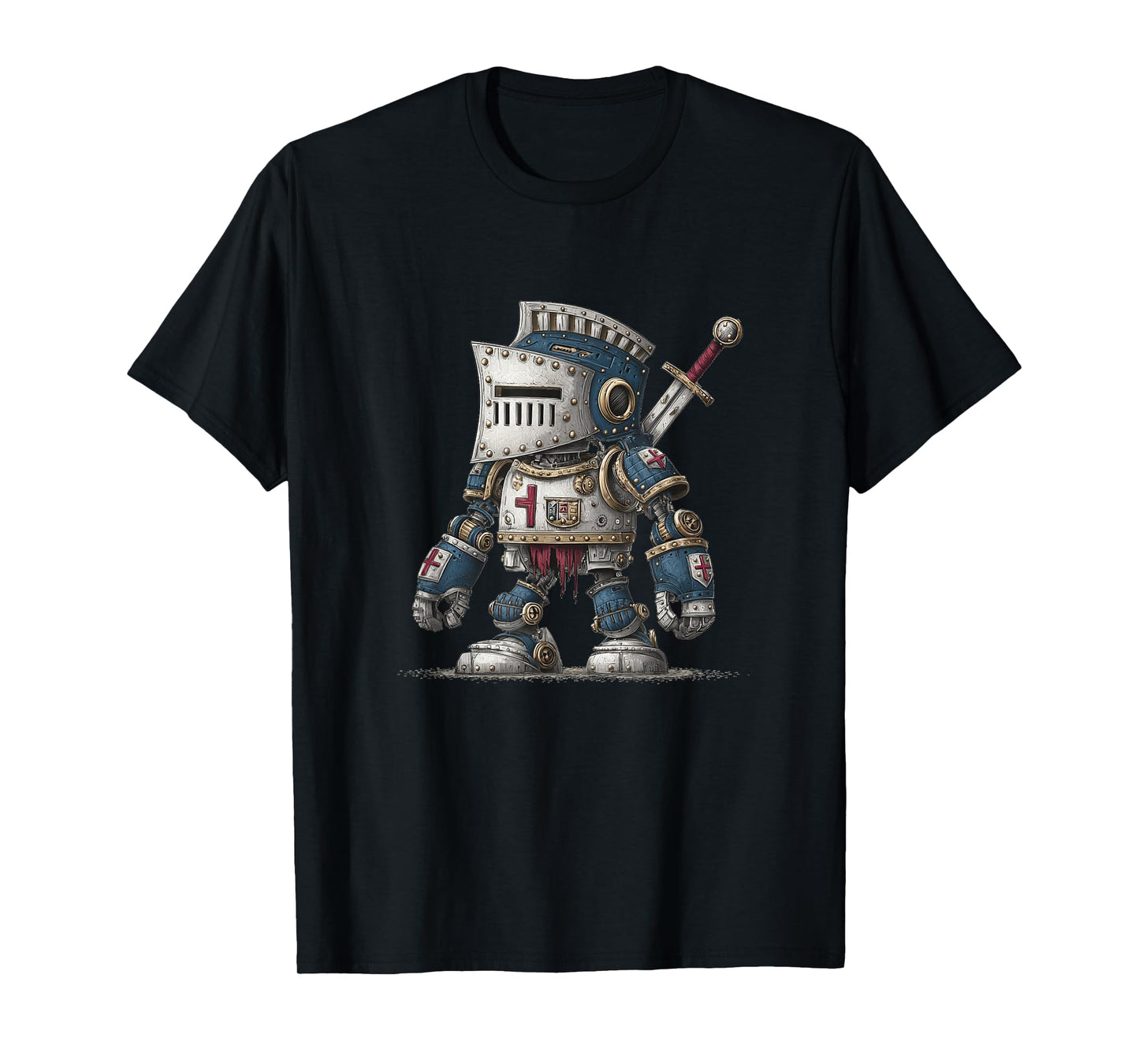 Funny Robot Knight Costume with Sword T-Shirt