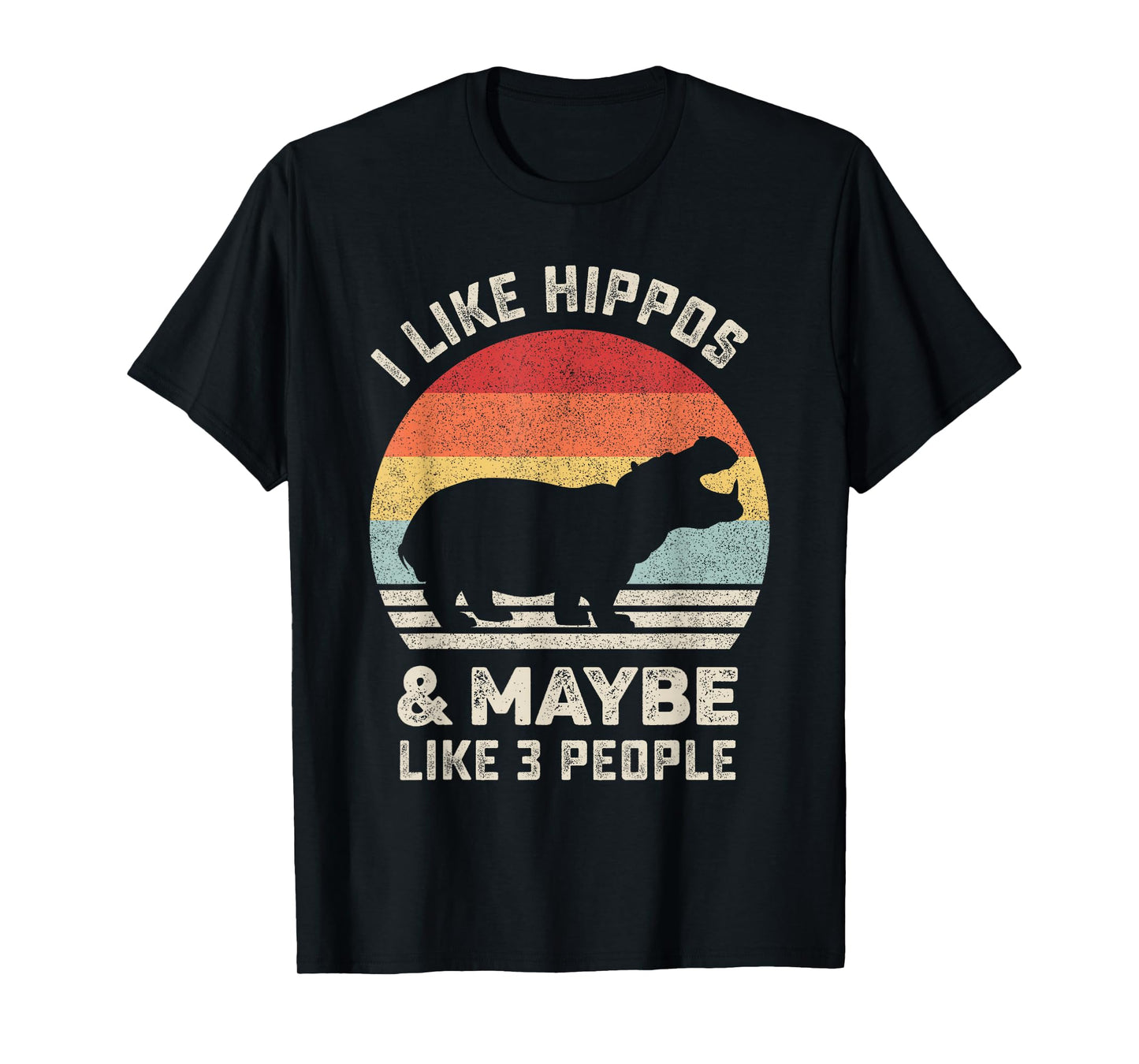 Retro I Like Hippos Shirt Animal Hippo Lover Gift Vintage T-Shirt