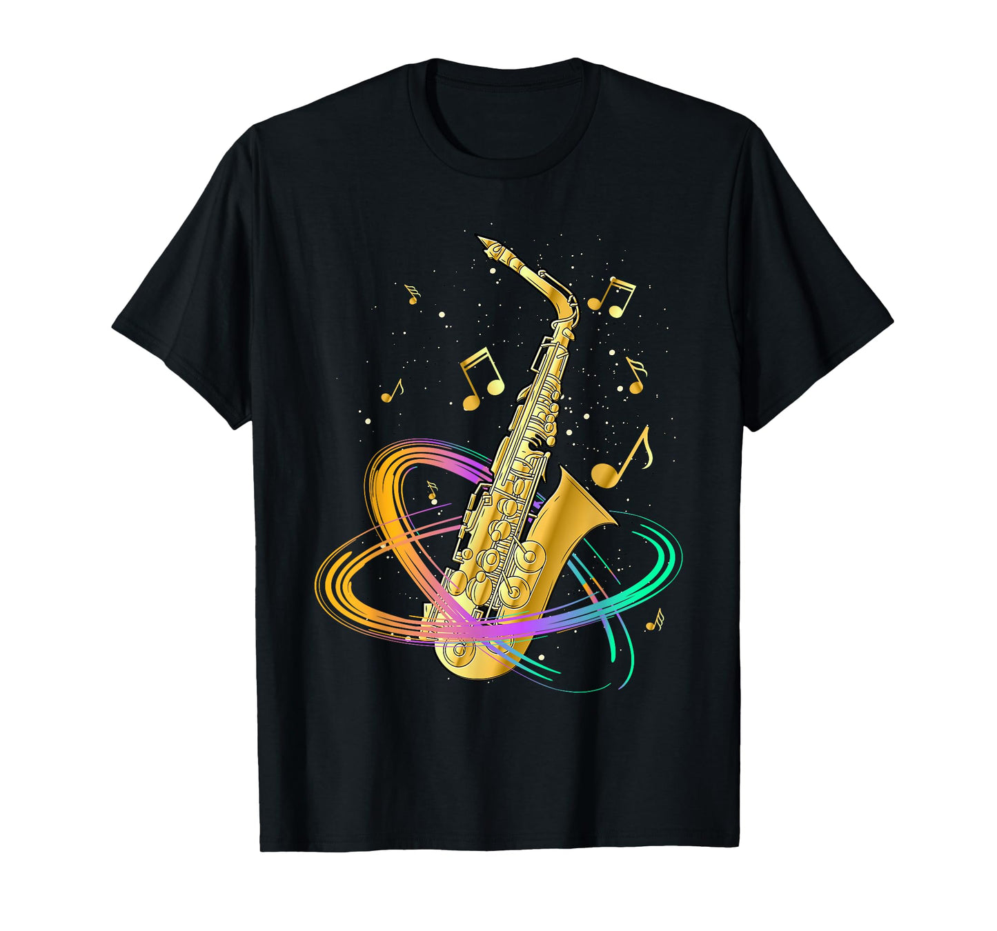Saxophone Player Musical Notes Jazz Musician Saxophonist Sax T-Shirt