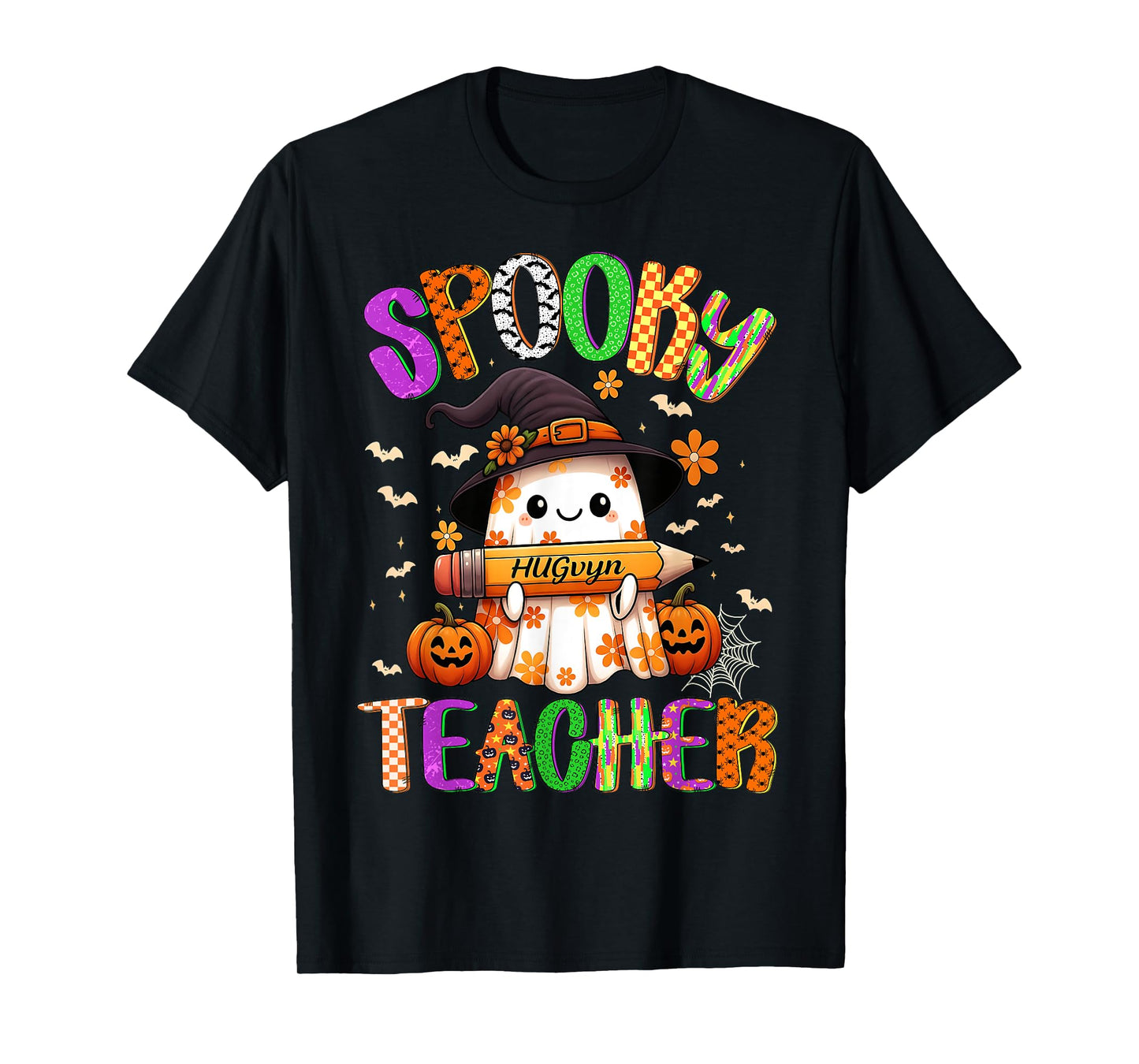 HUGvyn Halloween: Preppy Spooky Teacher Ghost Trick Or Teach T-Shirt