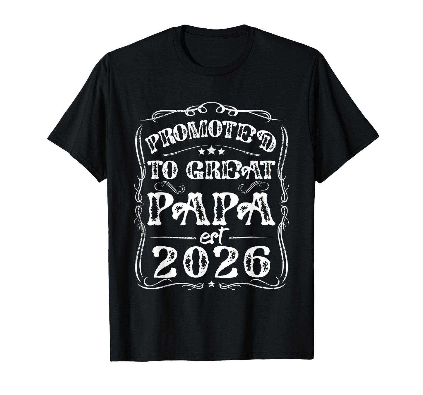 Promoted to Great Papa Est 2026 Daddy Vintage Father's Day T-Shirt