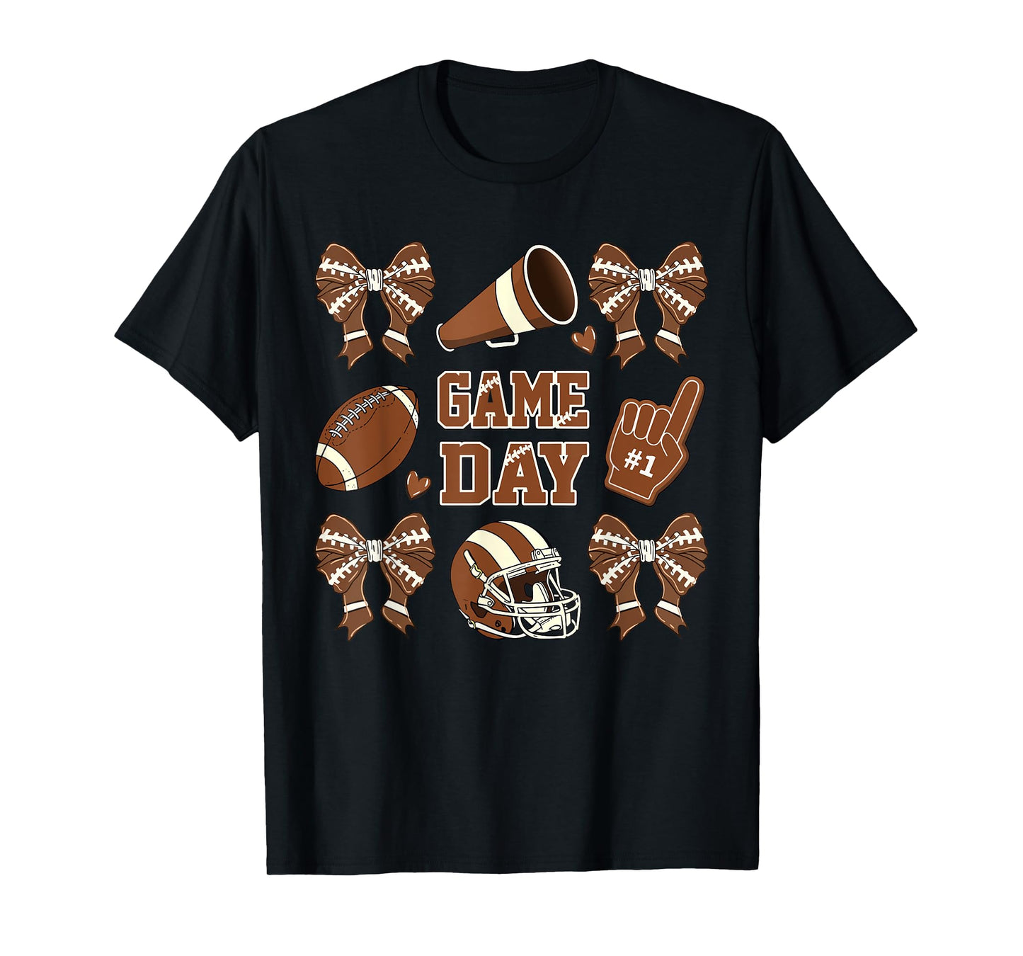 Football Coquette Bow Football Mom Game Day Women Girls Kids T-Shirt