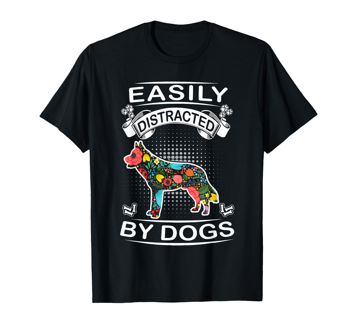 Easily Distracted By Dogs Siberian Husky Dog Lovers Puppy T-Shirt