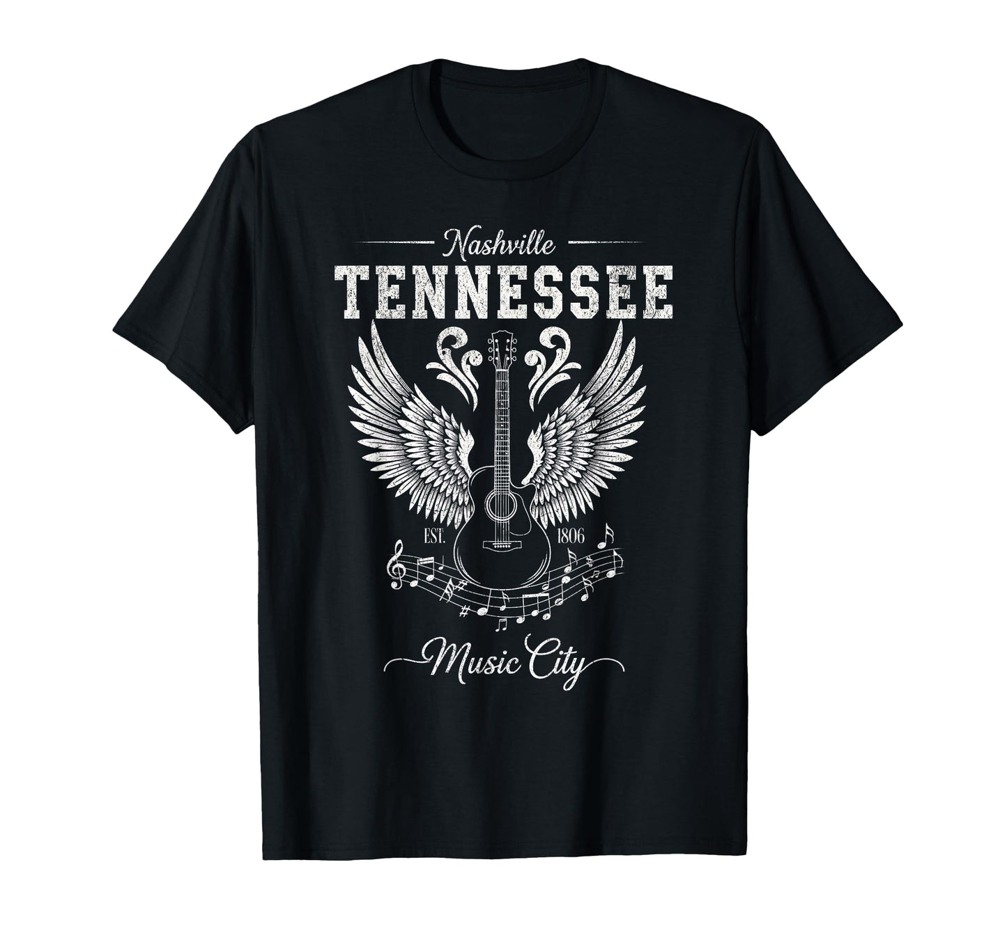 Nashville Tennessee Country Music City Guitar Souvenir T-Shirt