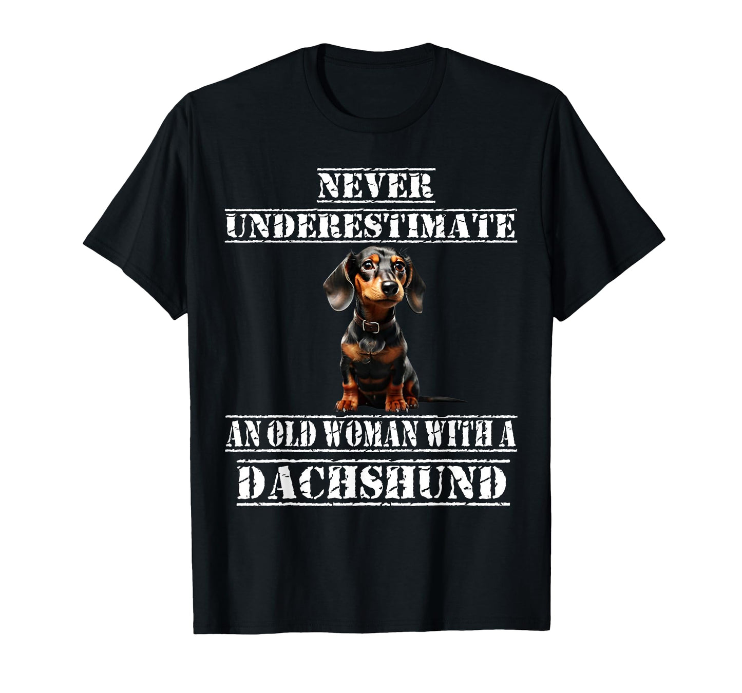 Never Underestimate An Old Woman With A Dachshund T-Shirt