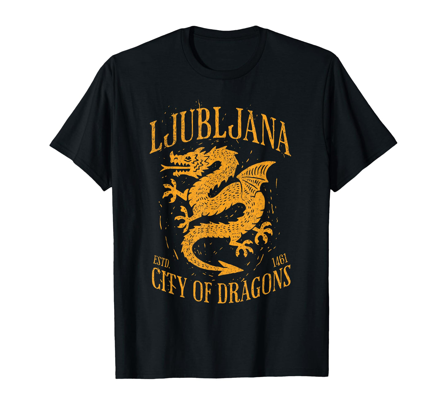 Ljubljana Slovenia Est 1461 City of Dragons Vintage Grunge T-Shirt