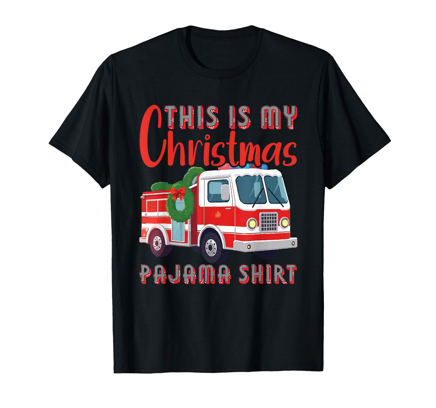 Santa Fireman Xmas Firefighting Funny Firefighter Christmas T-Shirt