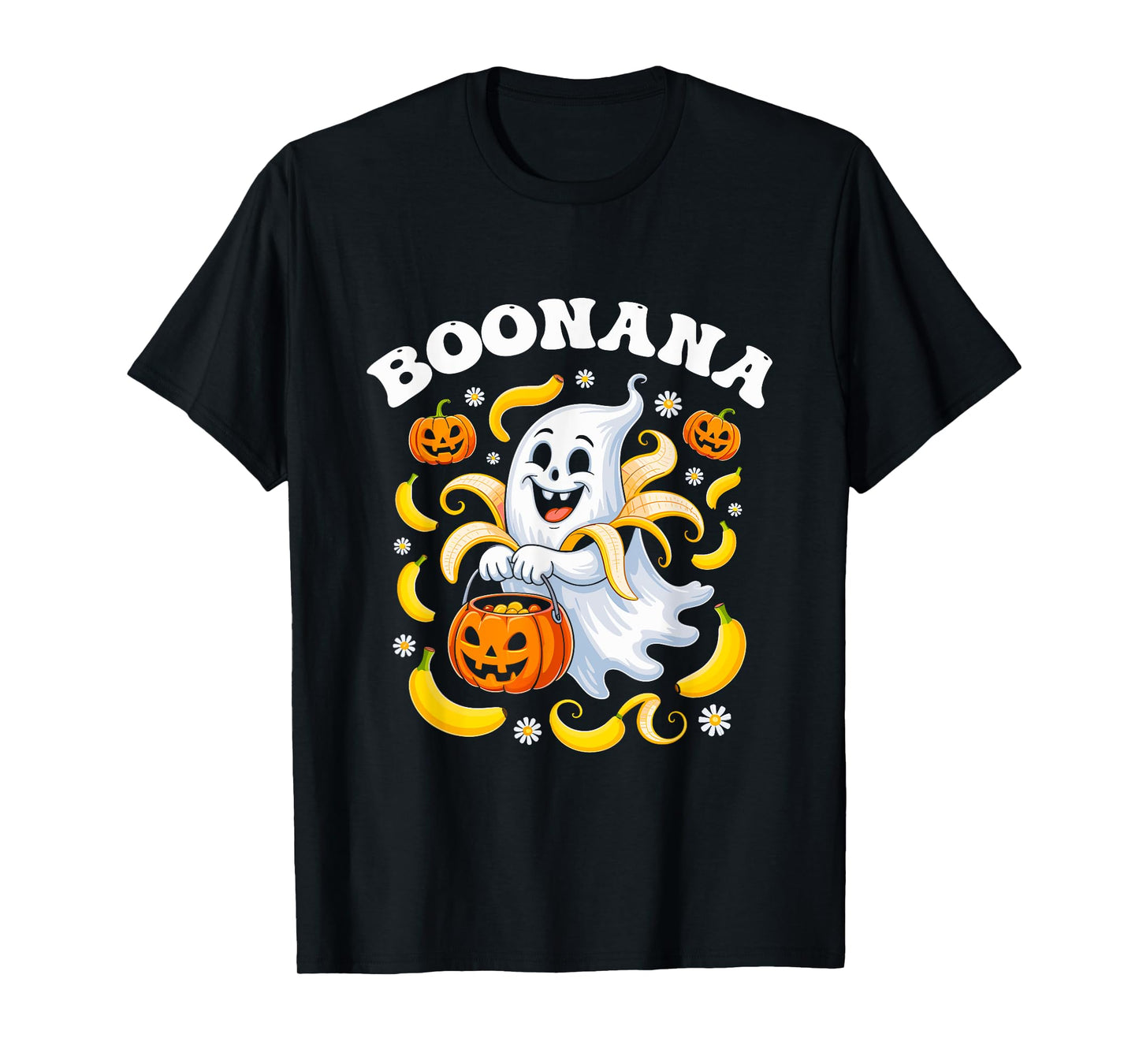 Boonana Funny Ghost Banana Halloween Costume Men Women T-Shirt