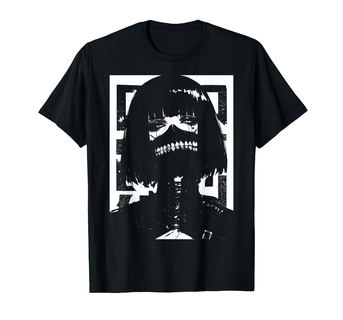 Horror Techwear Ghoul Girl Cybergoth Gothic Anime Manga T-Shirt
