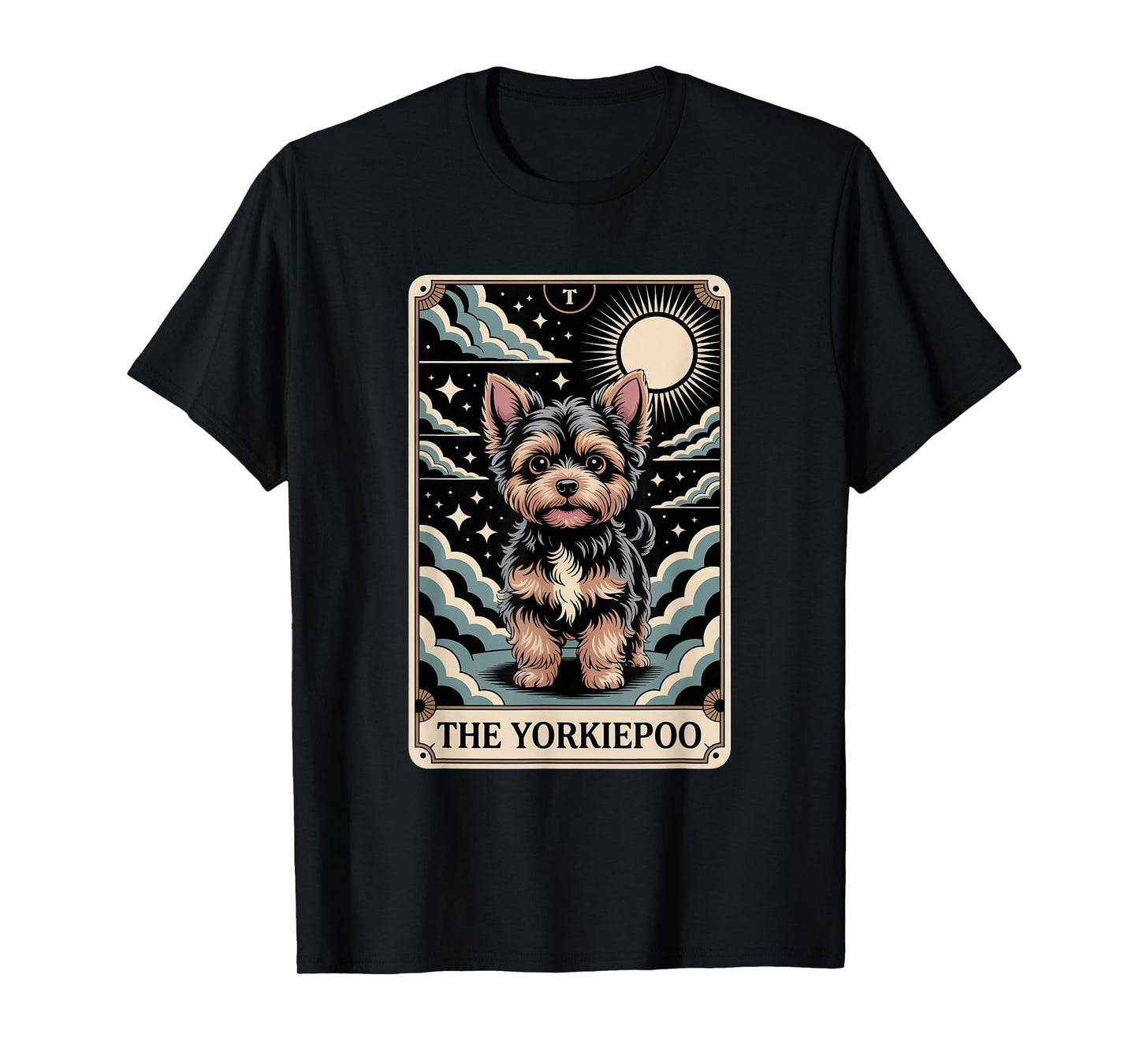 Yorkiepoo Tarot Card Art Funny Dog T-Shirt