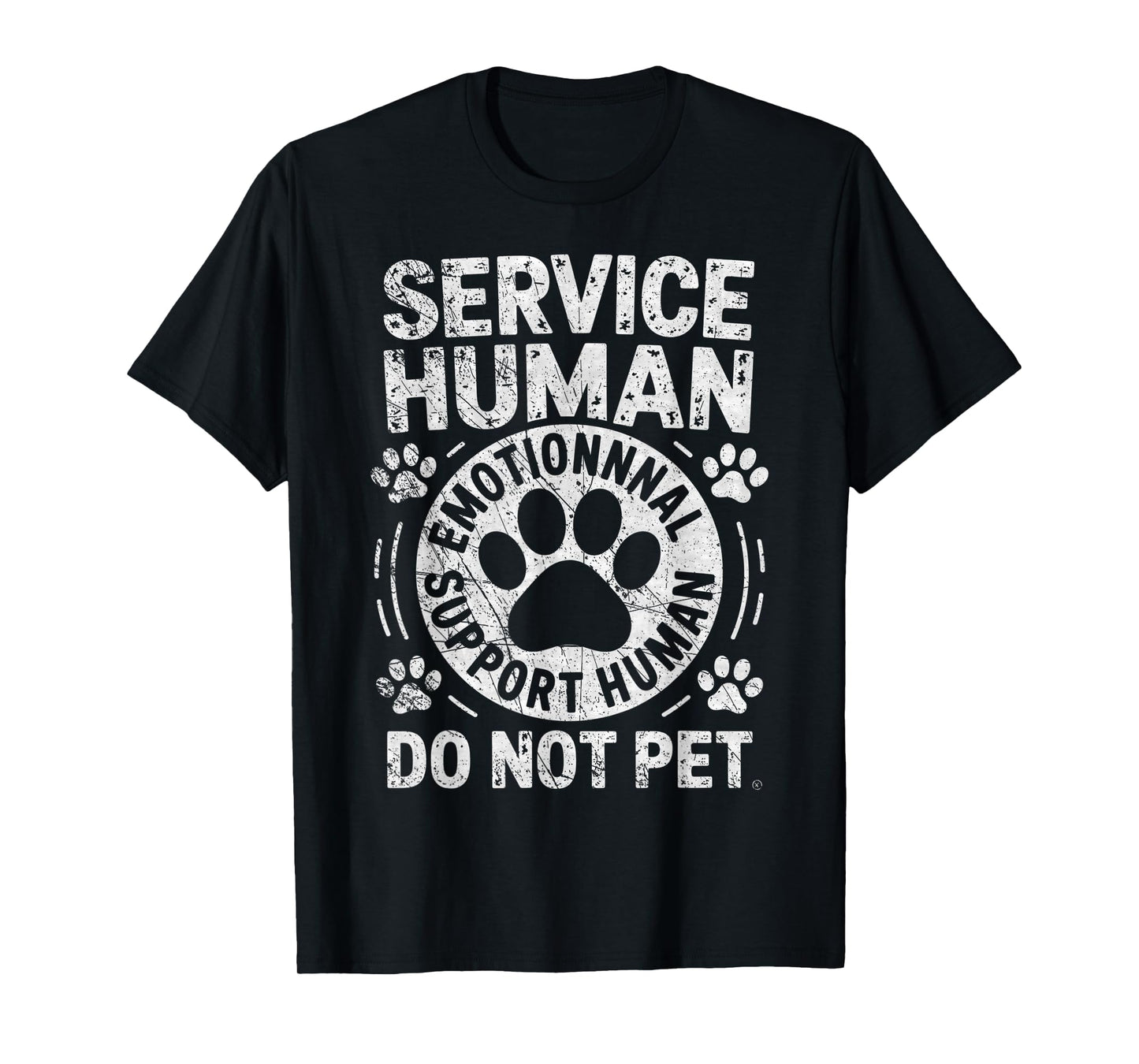 Service Dog Human Do Not Pet Funny Rescue Dog Owner Vintage T-Shirt