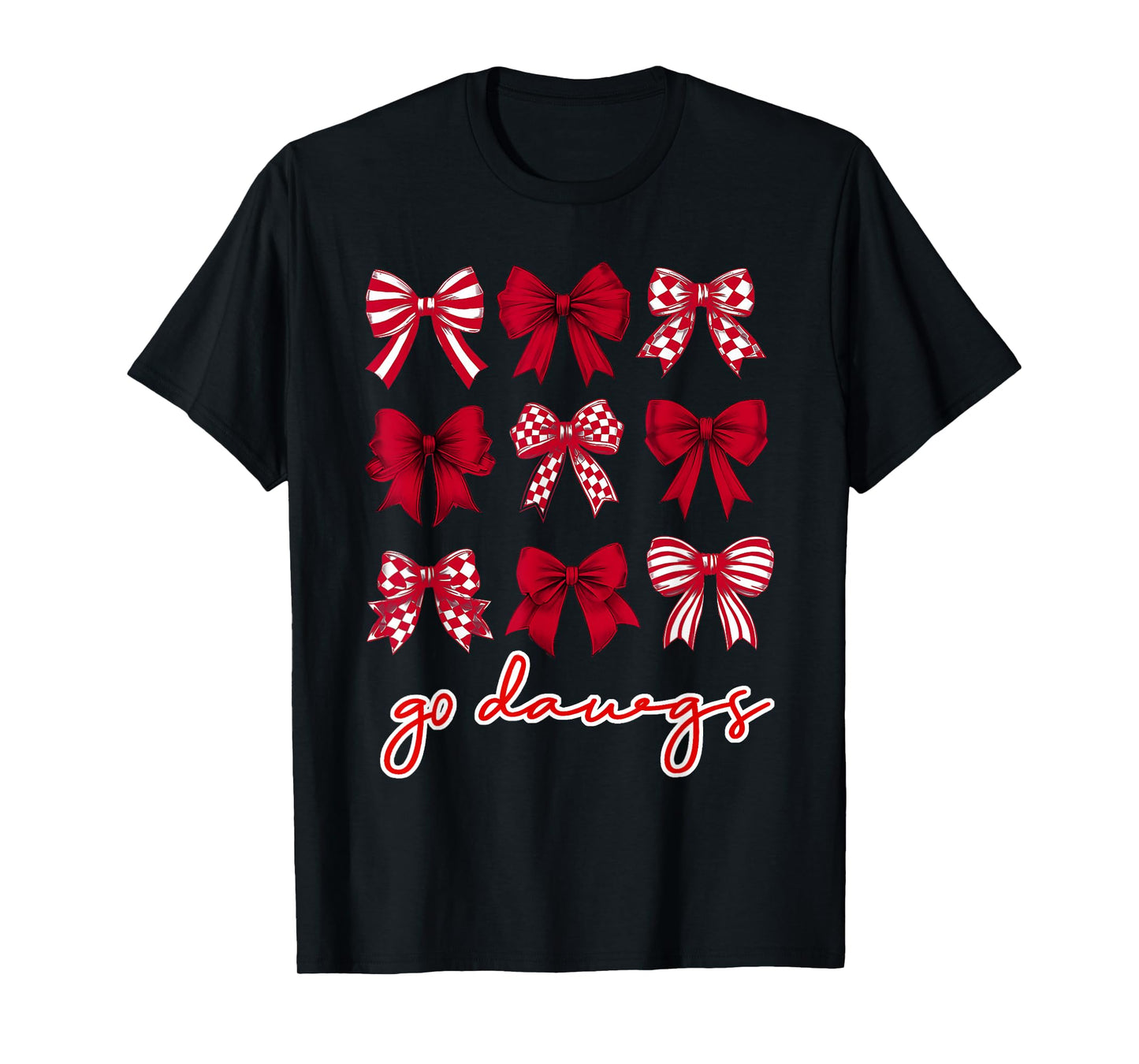 Go Dawgs Coquette Bow Go Dawgs Highschool Football Spirit T-Shirt