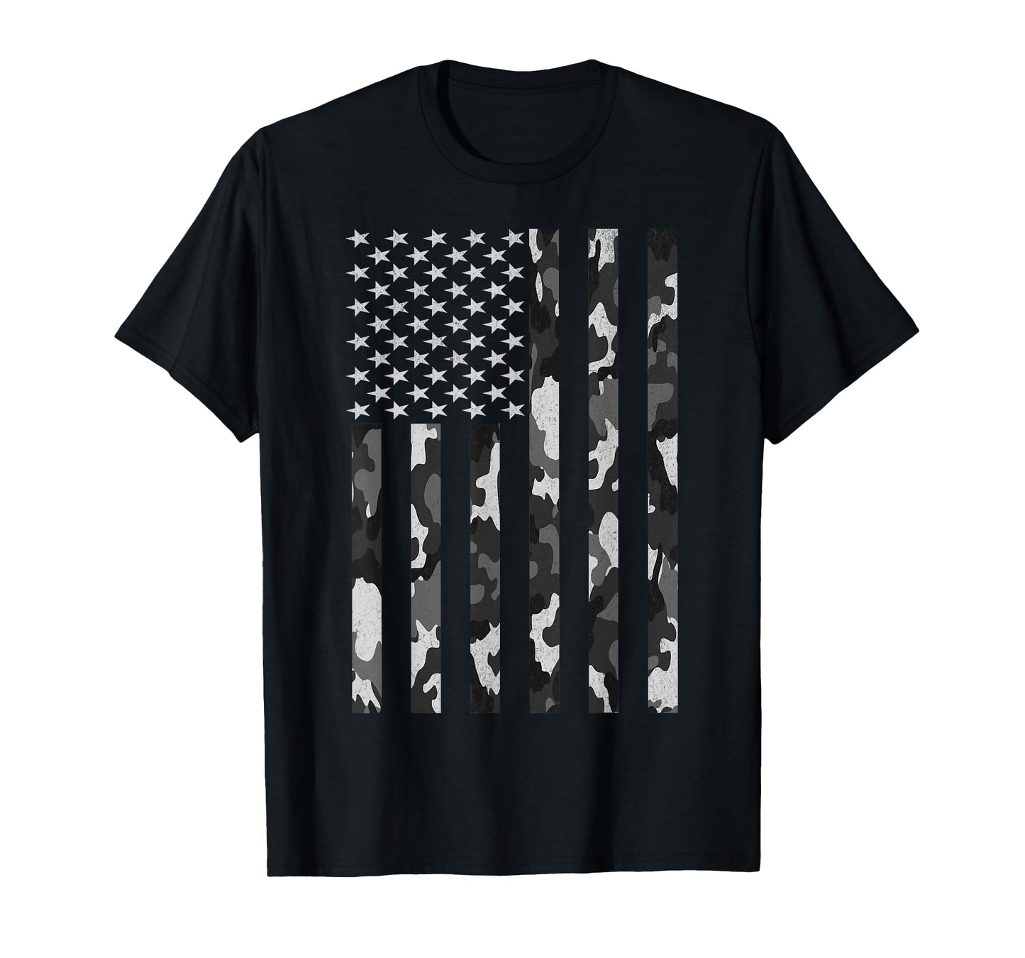 Grey Camo American Flag USA Camouflage Men Boys Youth Kids T-Shirt