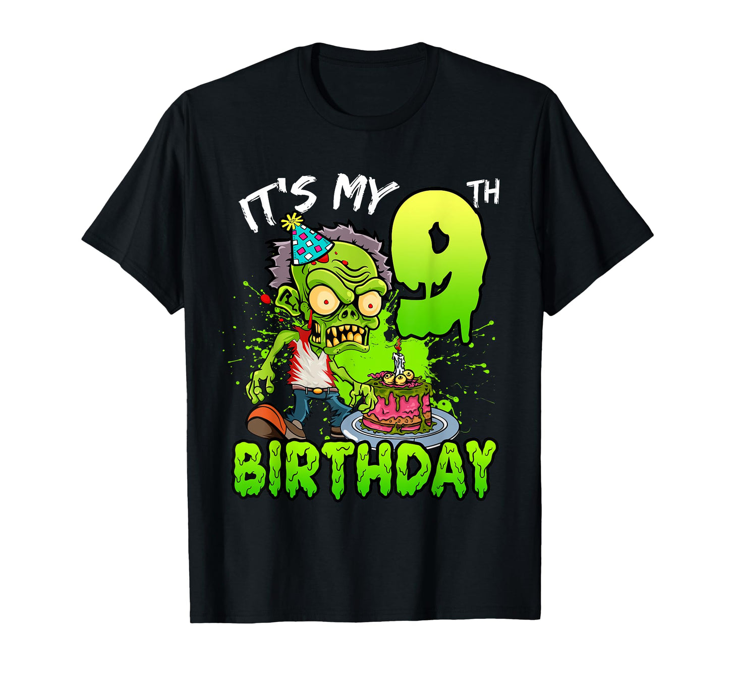 It's My 9th Birthday Zombie Lover 9 Year Old Boys Girls T-Shirt