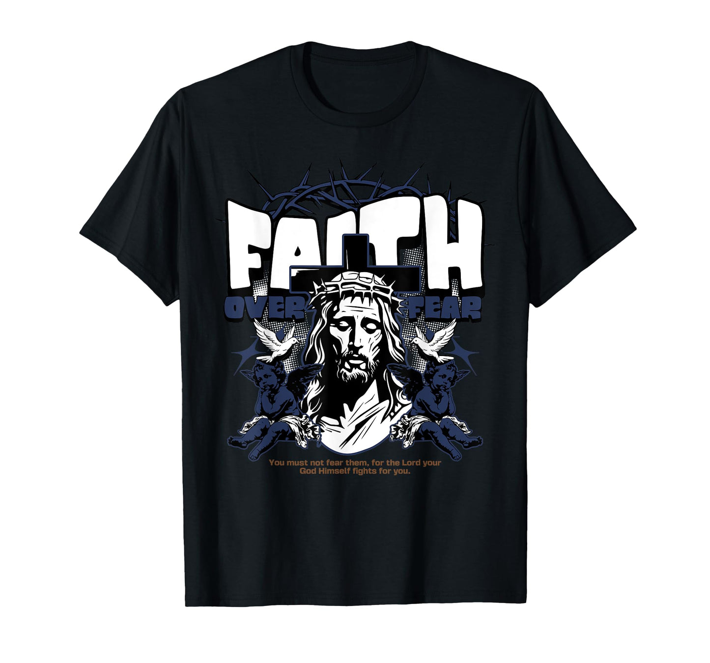 Faith Over Fear Midnight Navy 13s Matching Tee For Men Women T-Shirt