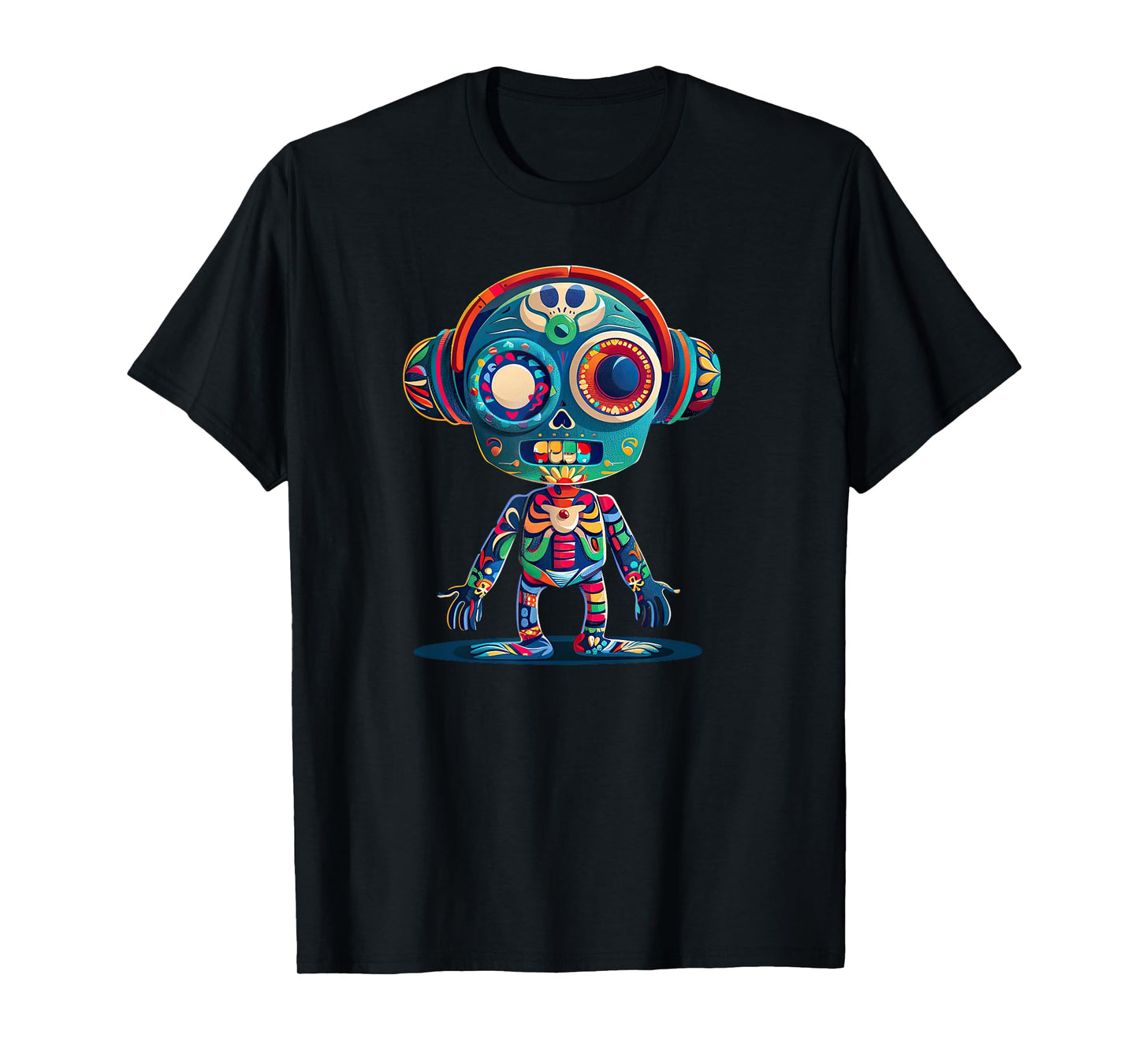 Skull with Headphones Music T-Shirt