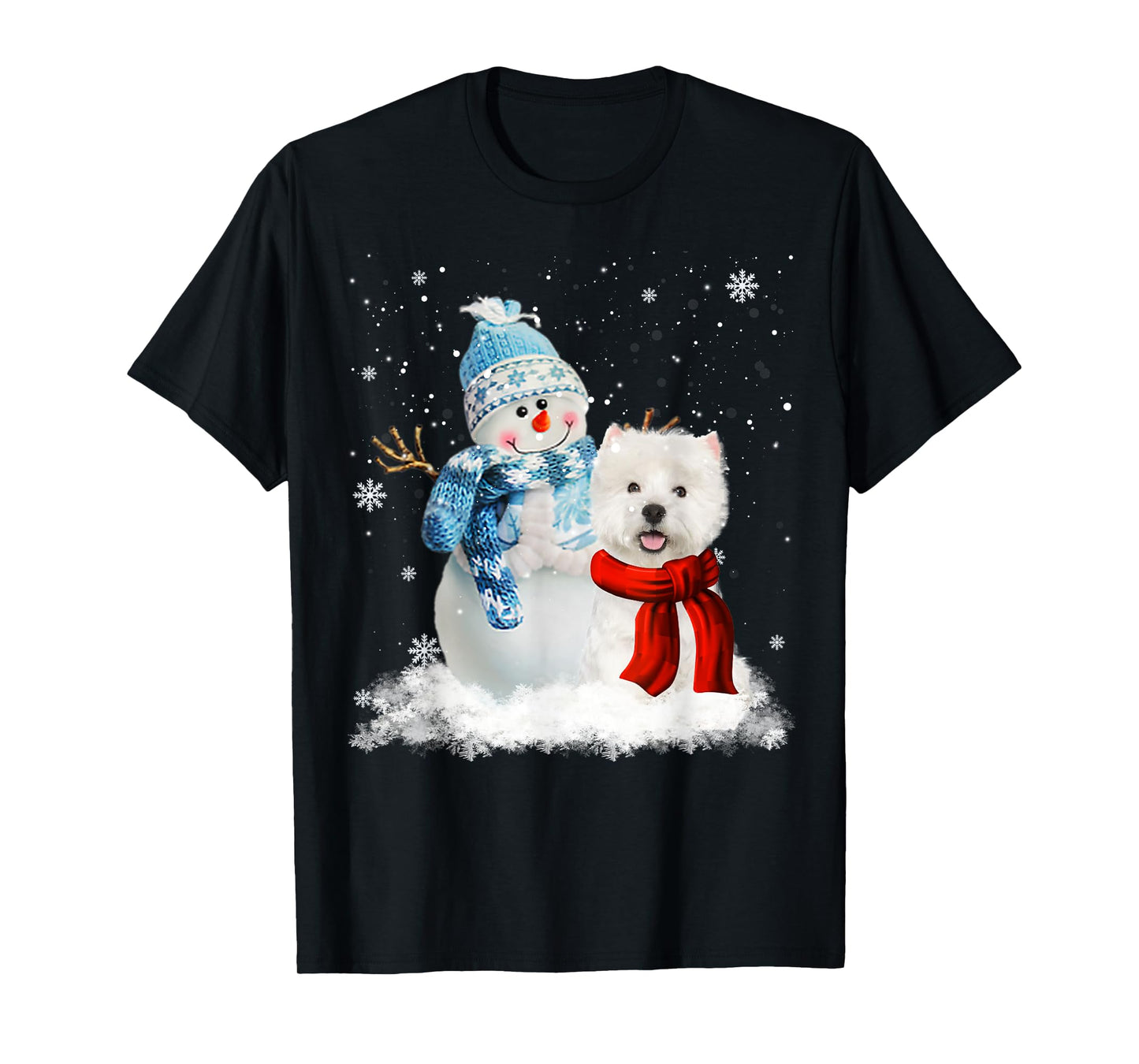 Funny Westie Dog Christmas Snowman Christmas Pajama T-Shirt