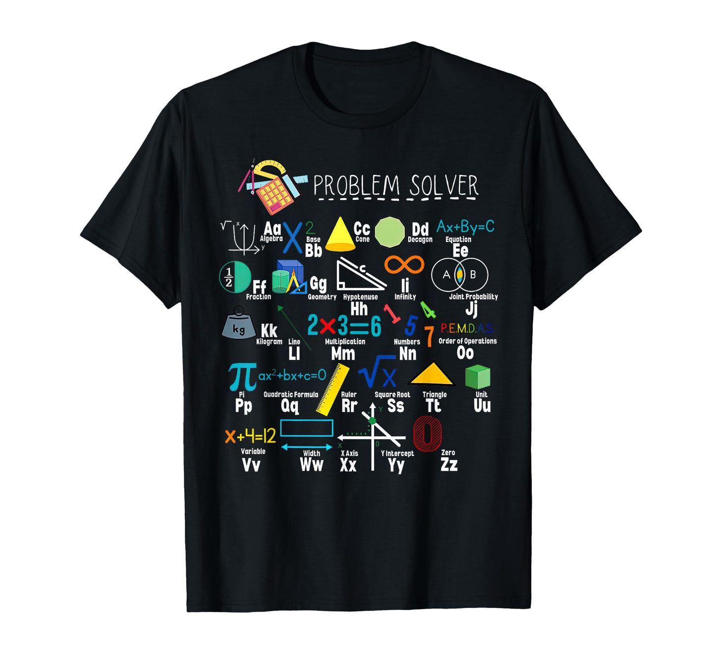 Problem Solver Funny Math Alphabet ABC Teacher Students T-Shirt