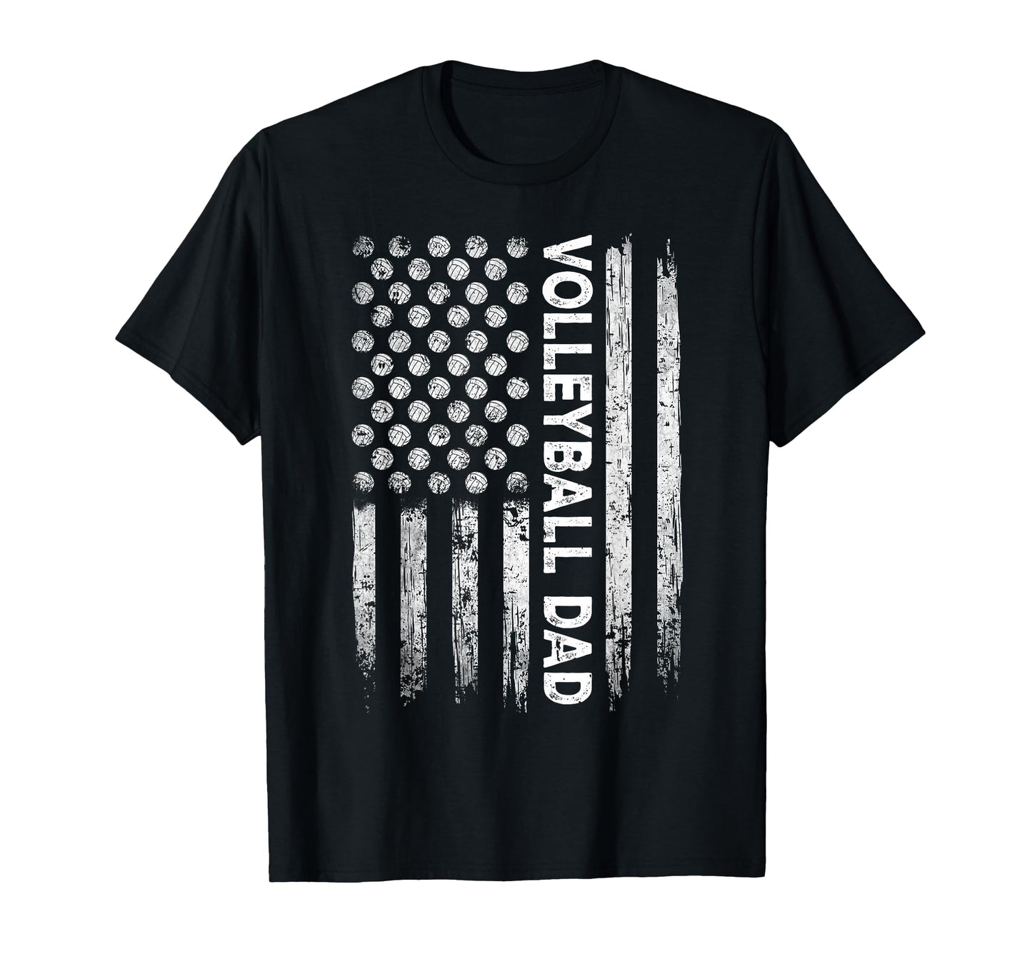 Vintage Volleyball Dad USA Flag Retro Fathers Day Daddy Papa T-Shirt